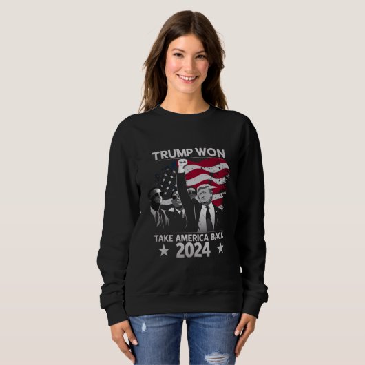 Trump gewinnt wieder Amerika zurück 2024 Sweatshirt (Vorne ganz)