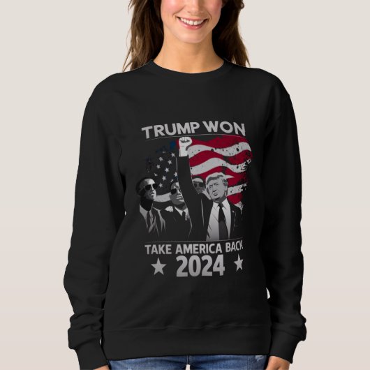 Trump gewinnt wieder Amerika zurück 2024 Sweatshirt (Vorderseite)