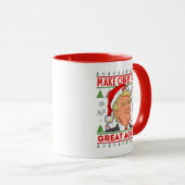 Trump gibt Tasse, Donald Trump frohe Weihnachten Tasse (VorderseiteRechts)