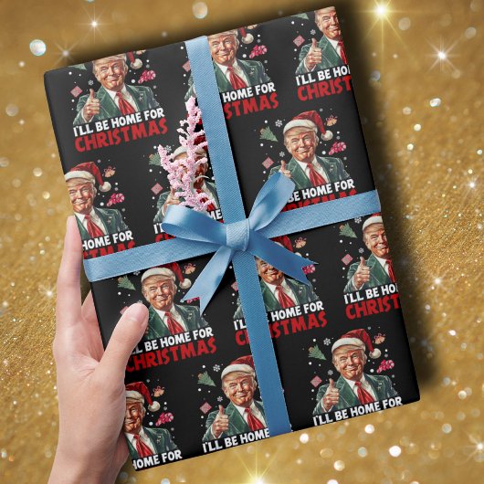 Trump Gift Wrap | Ich bin zu Weihnachten Zuhause Geschenkpapier