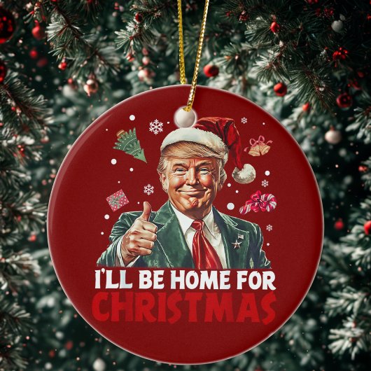Trump Gift Wrap | Ich bin zu Weihnachten Zuhause Keramik Ornament