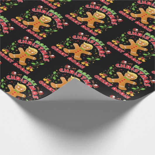 Trump Gingerbread Man macht Weihnachten wieder gro Geschenkpapier (Ecke)