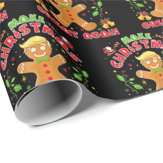 Trump Gingerbread Man macht Weihnachten wieder gro Geschenkpapier (Rolleneckpunkt)