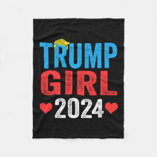 Trump Girl 2024 Niedlich Trump Flag Frauen Mädchen Fleecedecke