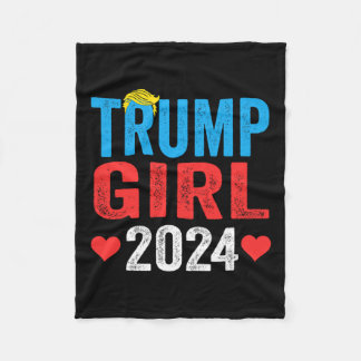Trump Girl 2024 Niedlich Trump Flag Frauen Mädchen Fleecedecke