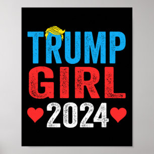 Trump Girl 2024 Niedlich Trump Flag Frauen Mädchen Poster