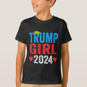 Trump Girl 2024 Niedlich Trump Flag Frauen Mädchen T-Shirt