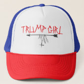 "TRUMP GIRL" Feathered Arrow Cross Hearts Truckerkappe (Vorderseite)