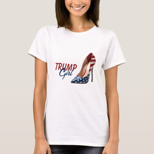 TRUMP GIRL Flag High Heels T-Shirt (Vorderseite)