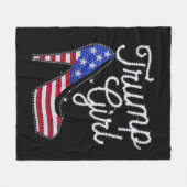 Trump Girl High Heel American Flag Bling Patriot Fleecedecke (Vorderseite (Horizontal))