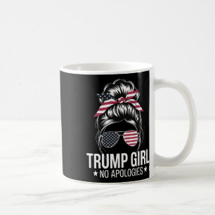 Trump Girl Messy Bun American Flag Sungles Patriot Kaffeetasse