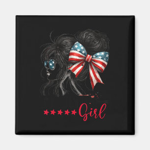 Trump Girl Messy Bun Sungles Trump 2024 US-Flagge Magnet