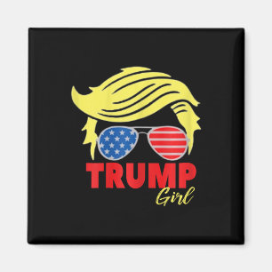 Trump Girl Messy Bun Trump 2024 Wahl Amerikaner Magnet