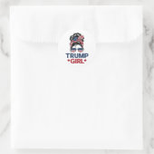 Trump Girl Messy Bun Trump 2024 Wahl Amerikaner Runder Aufkleber (Tasche)