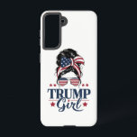 Trump Girl Messy Bun Trump 2024 Wahl Amerikaner Samsung Galaxy Hülle<br><div class="desc">Trump Girl Messy Bun Trump 2024 Wahl American Flag</div>