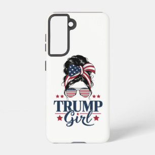 Trump Girl Messy Bun Trump 2024 Wahl Amerikaner Samsung Galaxy Hülle