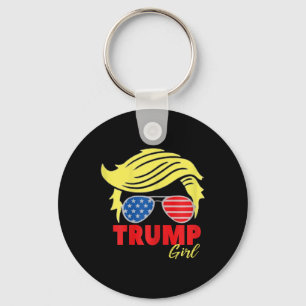 Trump Girl Messy Bun Trump 2024 Wahl Amerikaner Schlüsselanhänger