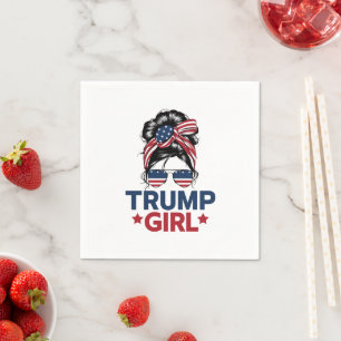 Trump Girl Messy Bun Trump 2024 Wahl Amerikaner Serviette