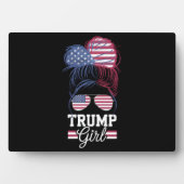 Trump Girl Messy Bun USA 47 Präsident Fotoplatte (Vorderseite)
