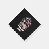 Trump Girl Messy Bun USA Flag Trump Wahl 2024 Serviette (Ecke)