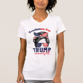 Trump Girl Messy Bun Wahlfahne T-Shirt (Vorderseite)