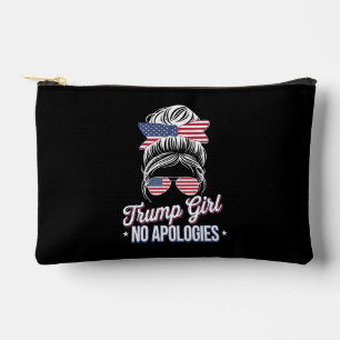 Trump Girl No Apology Messy Bun Retro Vintag Zubehörtasche
