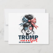 Trump Girl No Apology Messy Bun Sunglasses Trump (Rückseite)