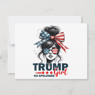 Trump Girl No Apology Messy Bun Sunglasses Trump