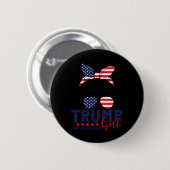 Trump Girl No apology Messy Bun Trump 2024 Ameri Button (Vorne & Hinten)