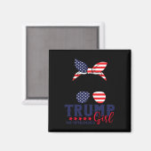 Trump Girl No apology Messy Bun Trump 2024 Ameri Magnet (Vorderseite/Rückseite)