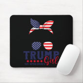 Trump Girl No apology Messy Bun Trump 2024 Ameri Mousepad (Mit Mouse)