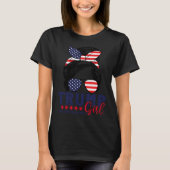 Trump Girl No apology Messy Bun Trump 2024 Ameri T-Shirt (Vorderseite)