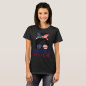 Trump Girl No apology Messy Bun Trump 2024 Ameri T-Shirt (Vorne ganz)