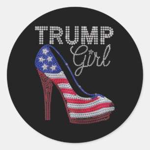 Trump Girl Stilettos High Heel American Flag Blake Runder Aufkleber