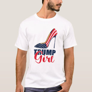 Trump Girl Stilettos High Heel amerikanische Flagg T-Shirt