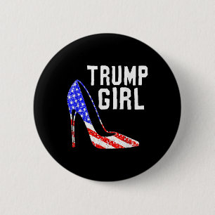 Trump Girl Trump 2025: Amerikanische Flagge Button