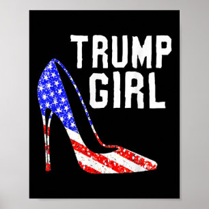 Trump Girl Trump 2025: Amerikanische Flagge Poster