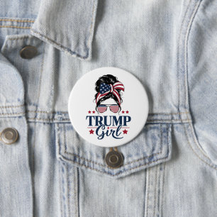 Trump Girl Unordentlicher Dutt Trump 2024 Wahl Ame Button