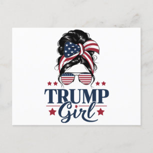 Trump Girl Unordentlicher Dutt Trump 2024 Wahl Ame Postkarte