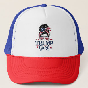 Trump Girl Unordentlicher Dutt Trump 2024 Wahl Ame Truckerkappe