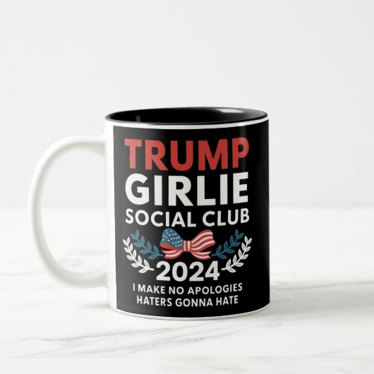 Trump Girlie Coquette Social Club Wahlen Zweifarbige Tasse (Links)
