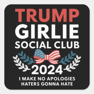 Trump Girlie Coquette Sozialclub-Schleife Wahl Quadratischer Aufkleber