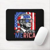 Trump glücklich am 4. Juli Funny American Flag USA Mousepad (Mit Mouse)