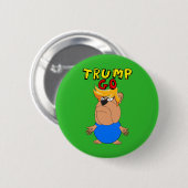 Trump Go Funny Anti Trump Cartoon Button (Vorne & Hinten)