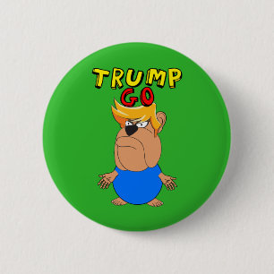 Trump Go Funny Anti Trump Cartoon Button