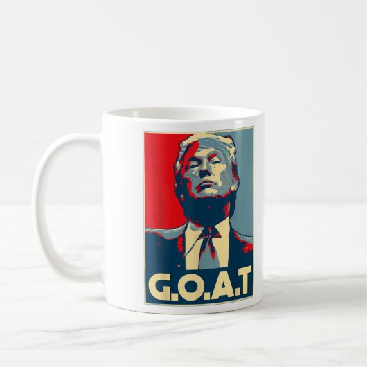 Trump GOAT 45 47 2024 Republikanisches Poster Kaffeetasse (Links)