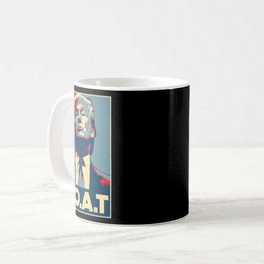 Trump Goat Middle Finger Election 2024 Republikane Kaffeetasse (Vorderseite Links)
