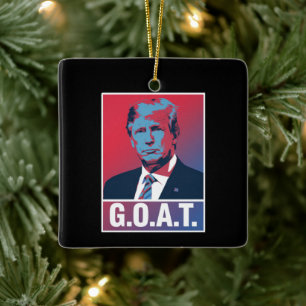 Trump GOAT Wahl 2024 Republikanischer Vintag Keramikornament