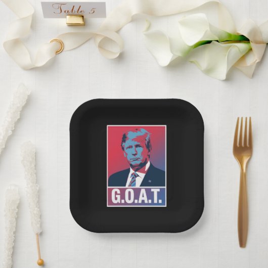 Trump GOAT Wahl 2024 Republikanischer Vintag Pappteller (Hochzeit)