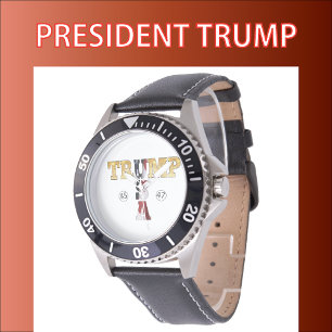 Trump Gold 💖 PräsidentschaftsUSA 45 47 Armbanduhr